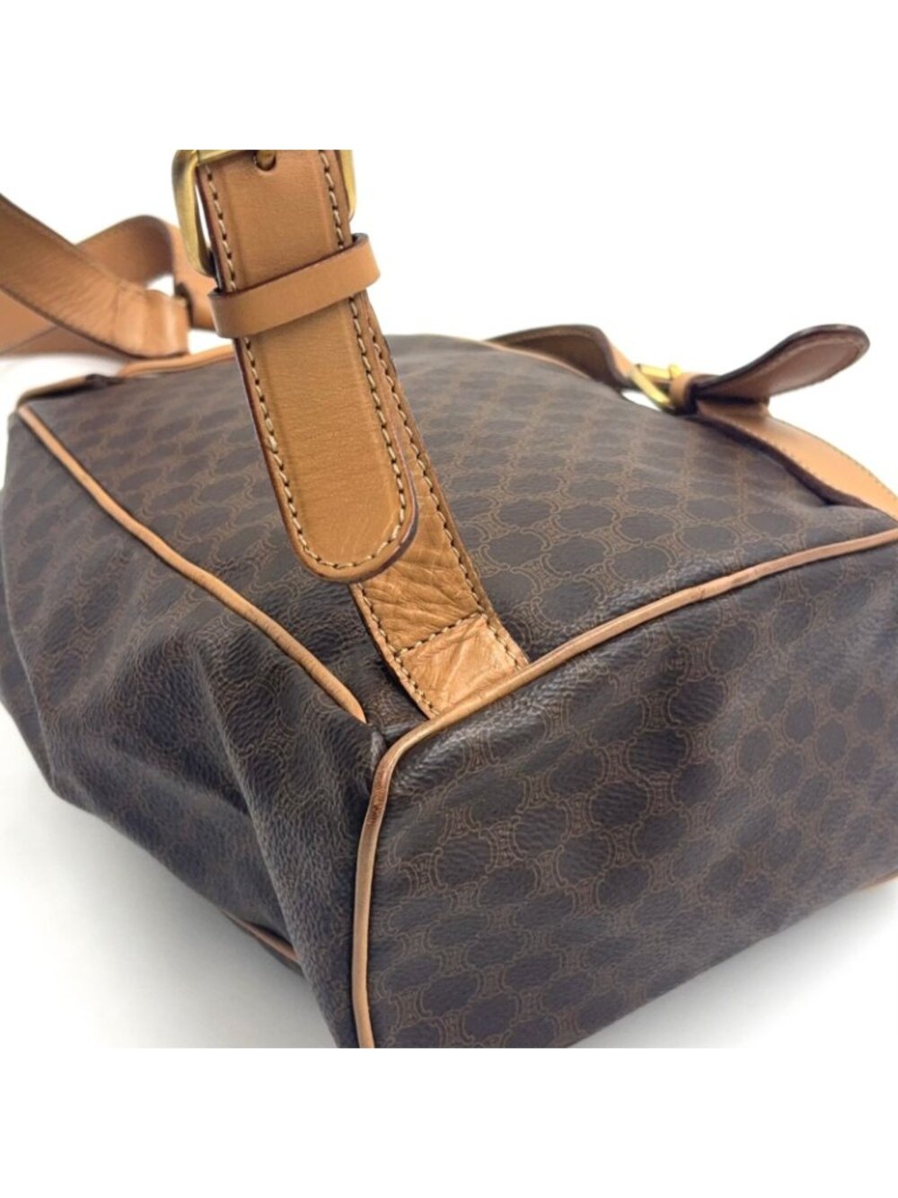 Celine Macadam Pattern Brown Backpack Gold - Picture 8 of 15